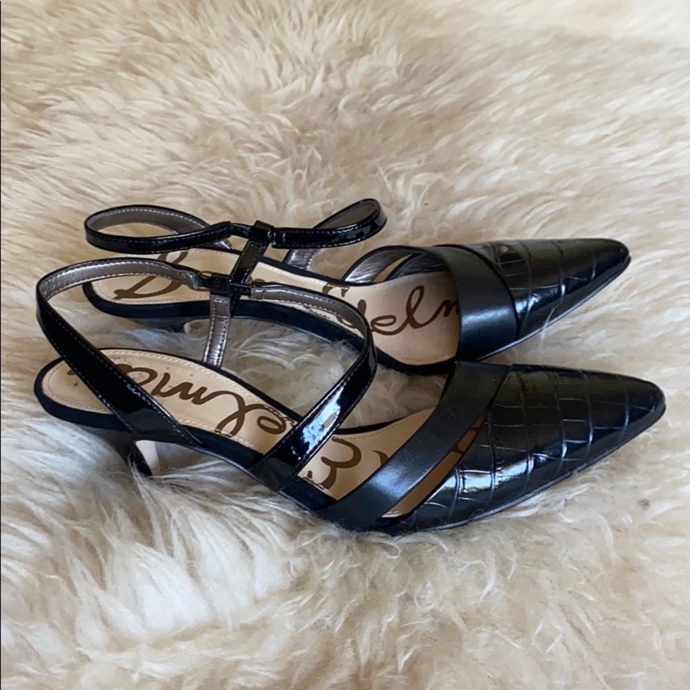 Sam Edelman Sling Back Croc Leather Heels